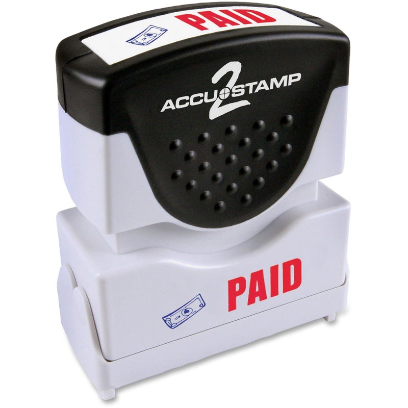 ACCUSTAMP2 035535 Pre-Inked Shutter Stamp Paid, Red/Blue Ink, 1 Count - Image 2